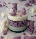 Pastel Teddy Heart Candle