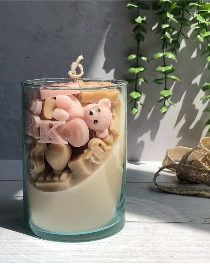 Cute Teddy Charm Candle